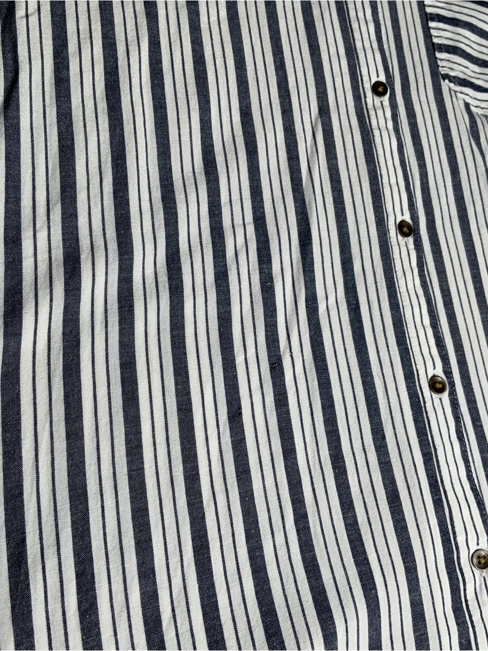 A.N.A White Blue Striped Button Down Shirt Short Sleeve XL - Picture 3 of 9